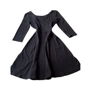 H&M Black Fit and Flare Skater Dress Size M